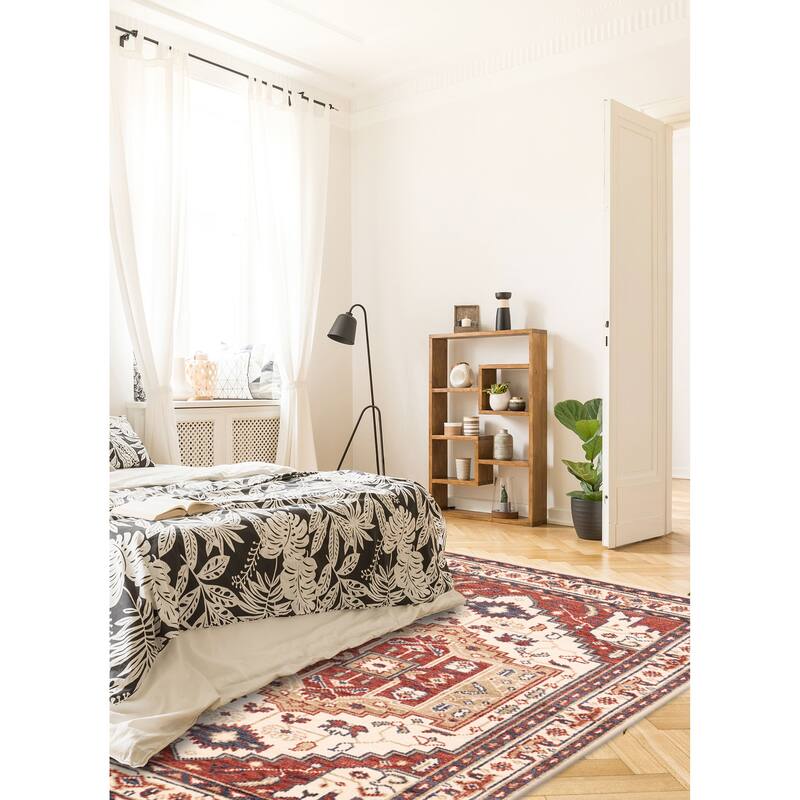 ECARPETGALLERY Hand-knotted Jules Serapi Cream Wool Rug - 5'5 x 7'5