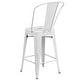 preview thumbnail 96 of 97, 24'' High Metal Indoor-Outdoor Counter Height Stool with Back