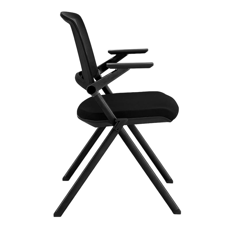 Set of Two Folding and Stacking Mesh Armchairs - 23.63" W x 33.86" H x 22.05" D