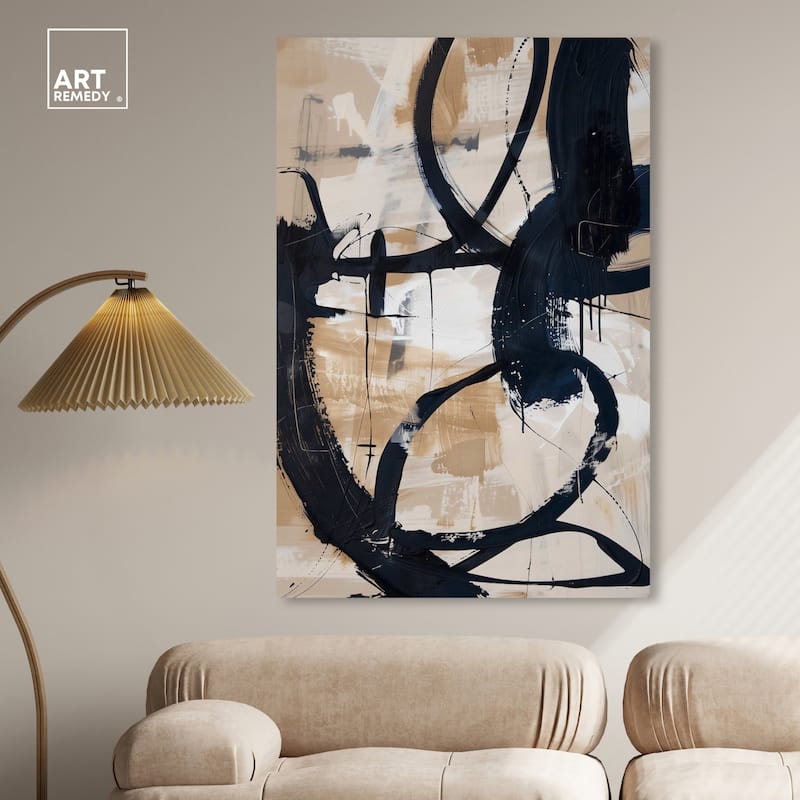 Art Remedy Flowing Ii Gallery Wrapped Abstract Shapes 1 Piece Canvas Wall Art