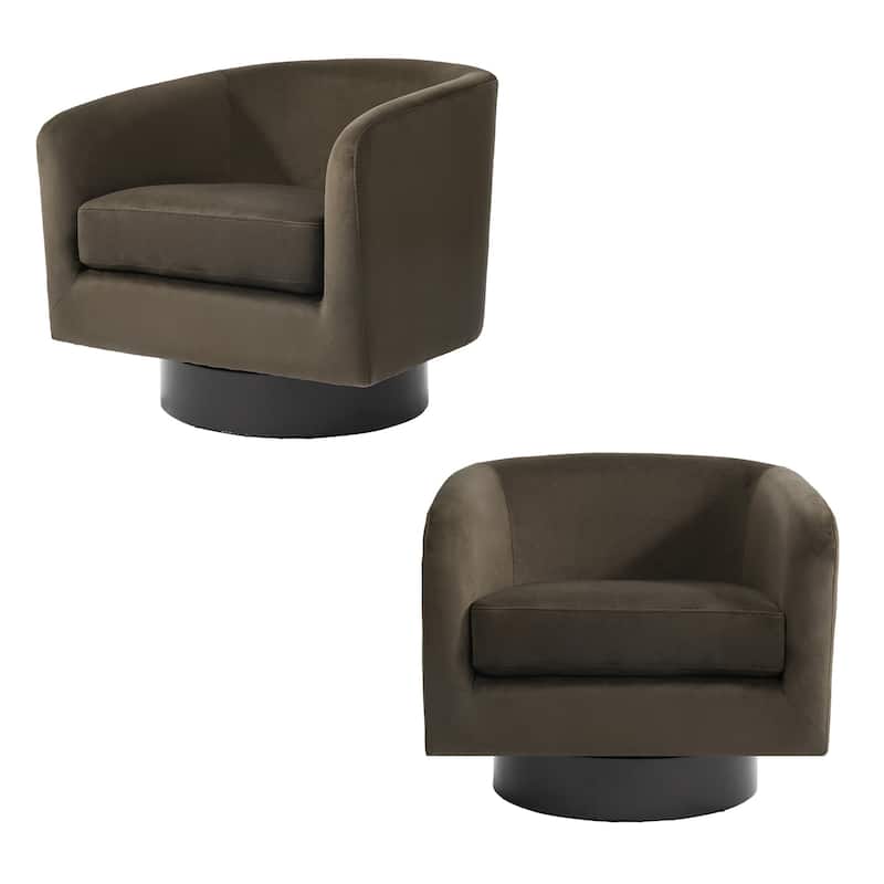 2 Set Modern Upholstered Swivel 360 Degree Accent Chair