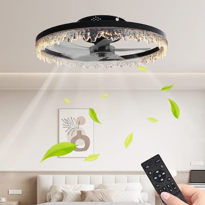 20" Smart Flush Mount Ceiling Fan with Light