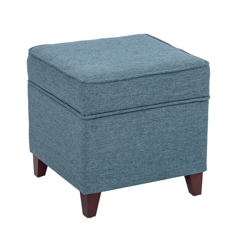 Adeco Square Storage Ottoman 17 inch Footstool
