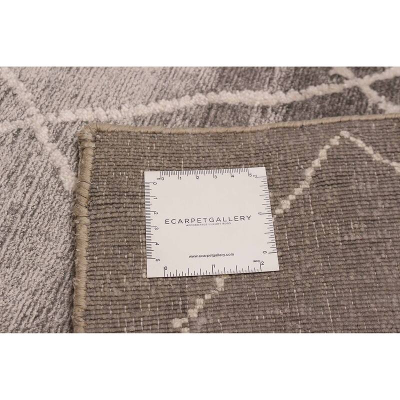 ECARPETGALLERY Hand Loomed Kashkuli Gabbeh Dark Grey Viscose Rug - 5'6 x 7'7