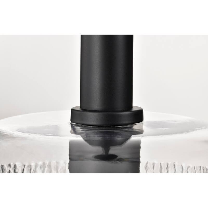 Grayson Large Pendant Matte Black Finish Clear Ribbed Glass - Matte Black