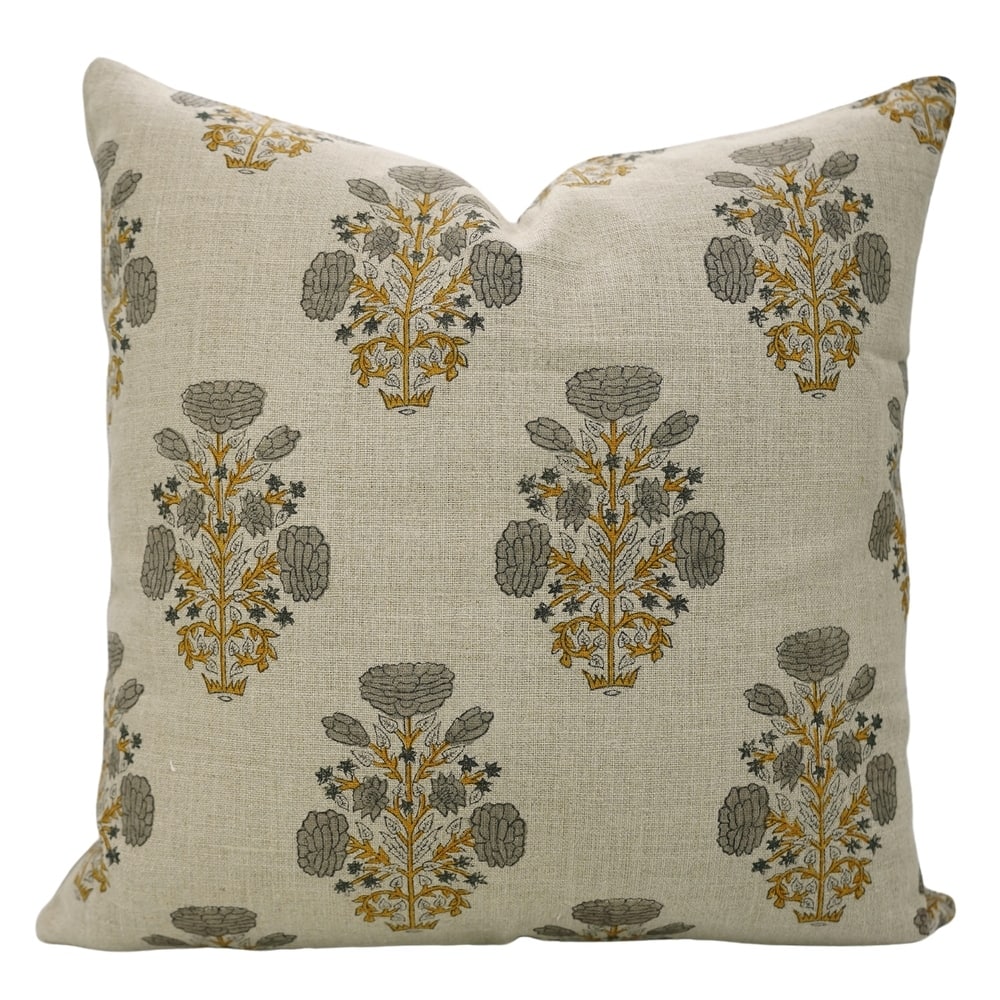 Fabdivine Block Printed Decorative Pillow Cover for Vintage Home Décor Bed Throw Living Room Grey Cushioncase, Swadesh