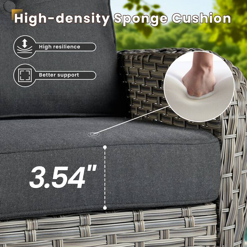 XIZZI Outdoor Patio Furniture Conversation Set with Fire Table