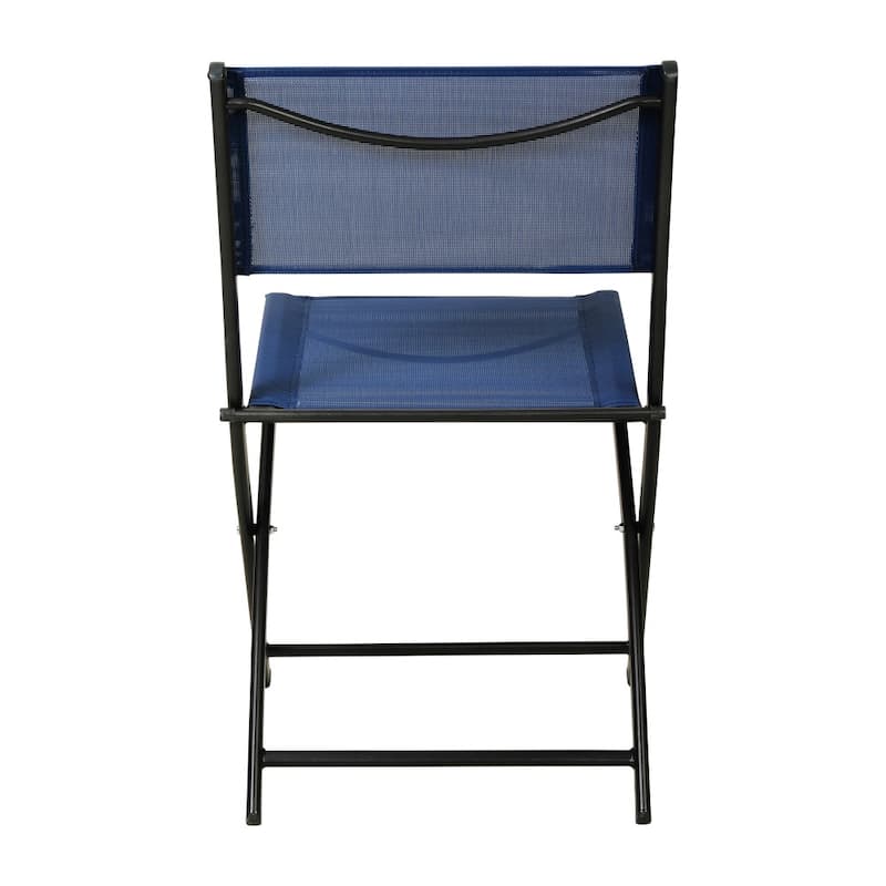 2 Pack Commercial Outdoor Flex Comfort Folding Chair with Metal Frame