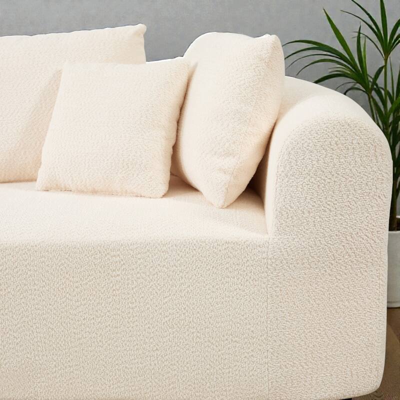 109" Cloud Sectional Couch, Boneless L-Shaped Sofa with Chaise, Corduroy Upholstery, Memory Foam