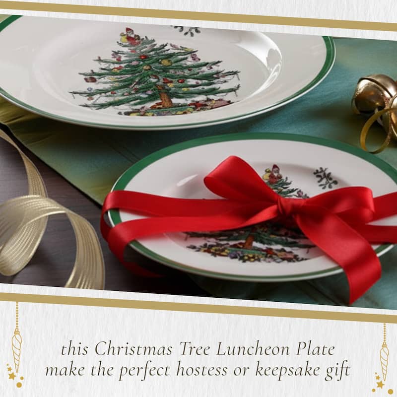 Spode Christmas Tree Luncheon Plate - 9" D x 1" H