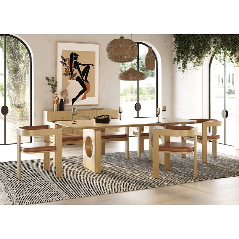 Nova Domus Oshana Modern Rust Leatherette & White Oak Dining Chair