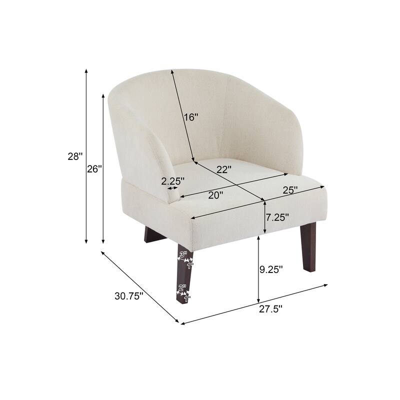 Christopher Knight Home - Arlo Modern Accent Chair with Round Back & Wooden Legs