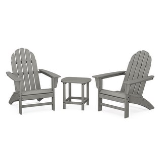 POLYWOOD Vineyard 3-Piece Adirondack Set with South Beach 18-inch Side Table