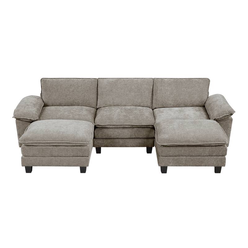 Fremont & Park Terra Chenille 5-Piece Modular Sectional Sofa - Ottoman