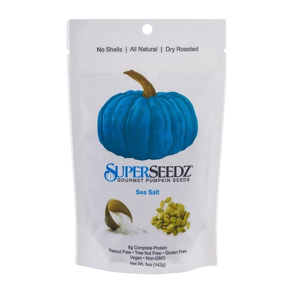 Superseedz Gourmet Pumpkin Seeds - Sea Salt - Case of 6 - 5 oz.