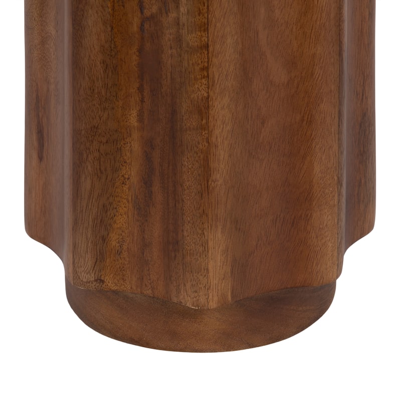 Kate and Laurel Pandey Wavy Wood Drink Table - 9x9x22