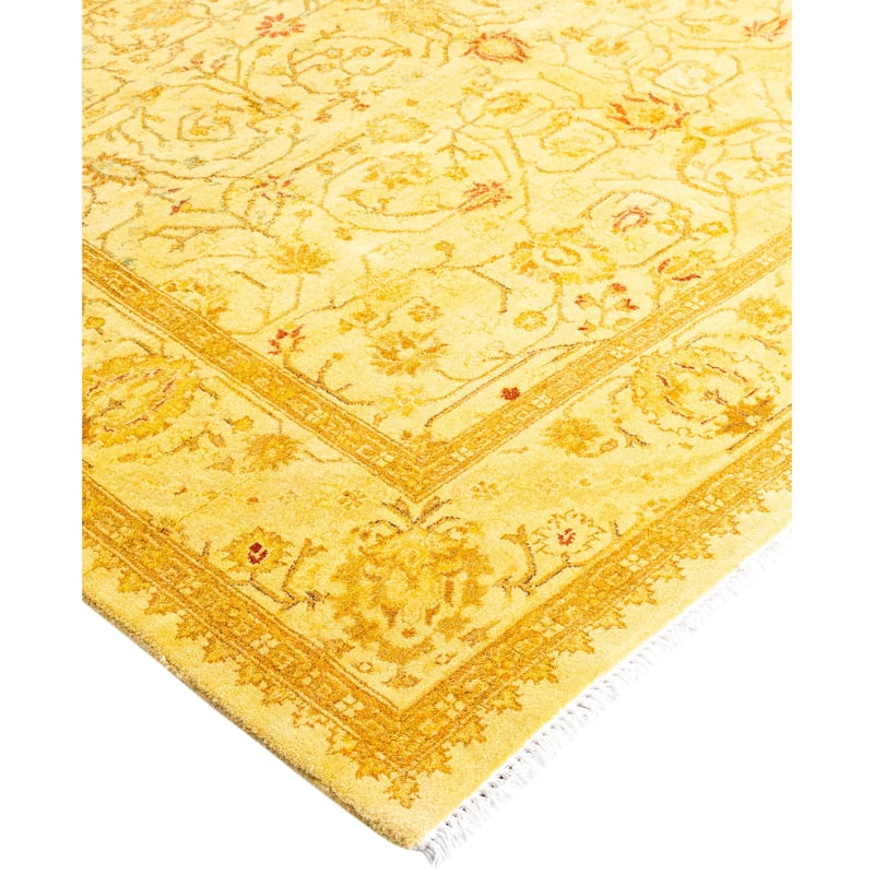 Overdyed One-of-a-Kind Hand-Knotted Area Rug - Yellow - 4' 3" x 9' 10"