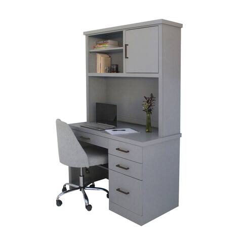 Oslo Single Pedestal Desk and Hutch