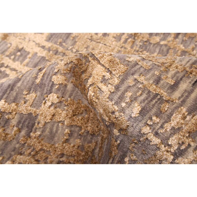 ECARPETGALLERY Hand-knotted Legacy Light Brown Silk, Wool Rug - 6'0 x 6'0