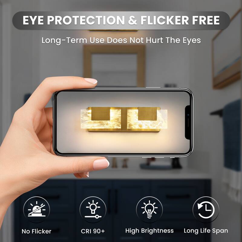 Modern Bathroom Vanity Light LED Dimmable Wall Sconce with UL Certified - 16 inches and above