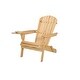preview thumbnail 3 of 1, Foldable Adirondack Chair with cup holder, Natural color