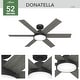 preview thumbnail 13 of 17, Hunter 52" Donatella Ceiling Fan with LED Light Kit and Handheld Remote - Transitional, Mid-Century, Modern