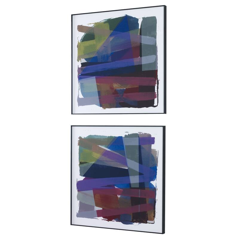 Uttermost Vivacious Abstract Framed Prints, Set/2 - 29.5"x29.5"x1.375"