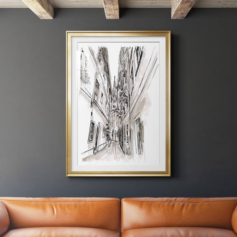 Europe Street Sketches III Premium Framed Print - Ready to Hang