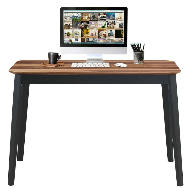 Gymax Mid Century Modern Rectangular Dining Room Table w/ Solid Wooden - See Details