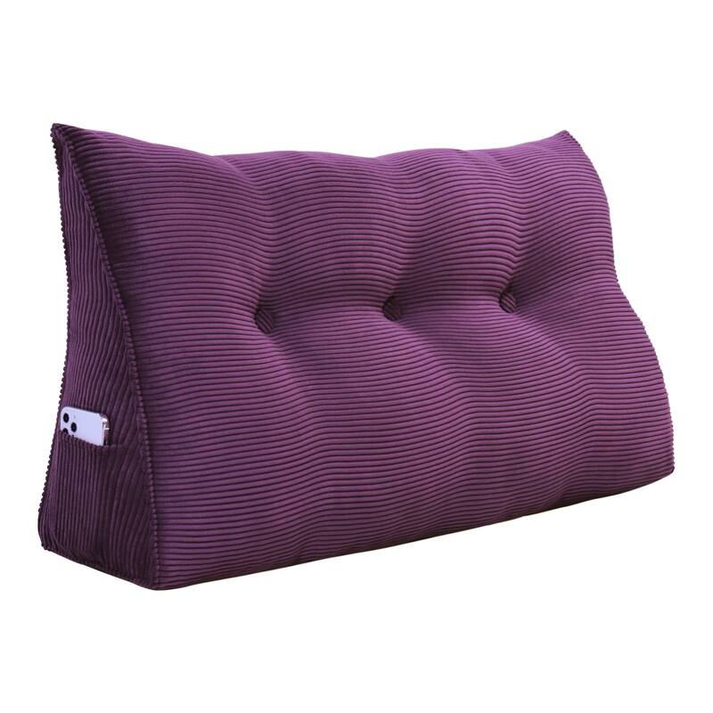 Corduroy Headboard Wedge Reading Pillow for Twin Dorm Bed & Daybed Side Back Support