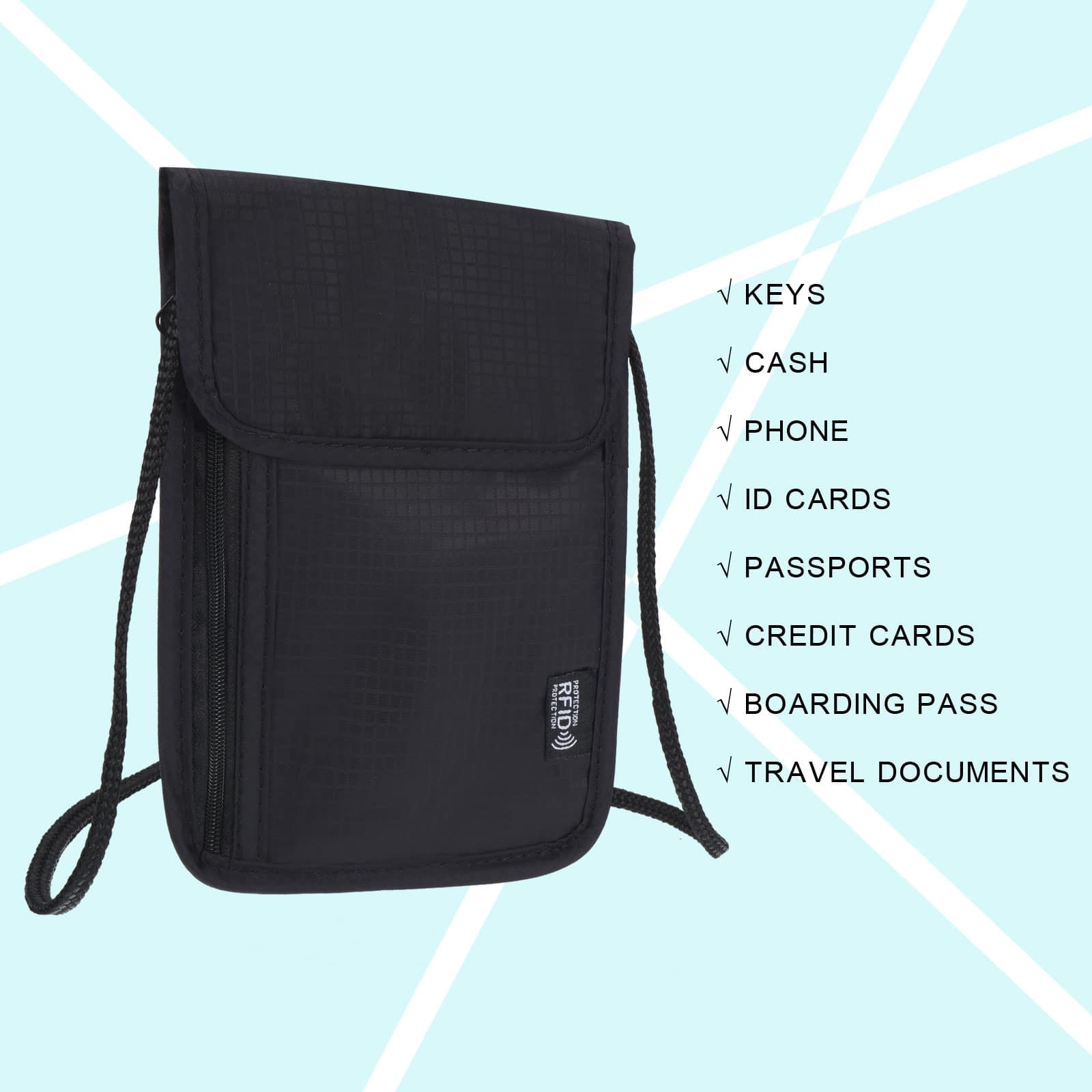 crossbody travel document bag Sherpani | Prima AT | Anti-Theft - Passport Print Passport Bag Cruise Travel Document Holder |