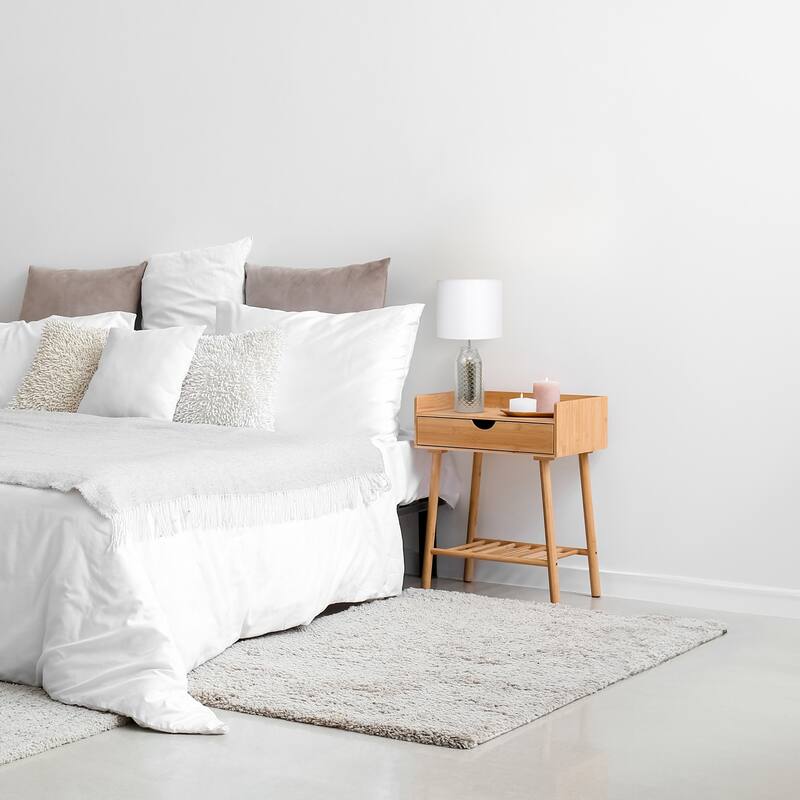 Mermaid Fishscale Porcelain Table Lamp with White Drum Shade - 23.75" - Silver