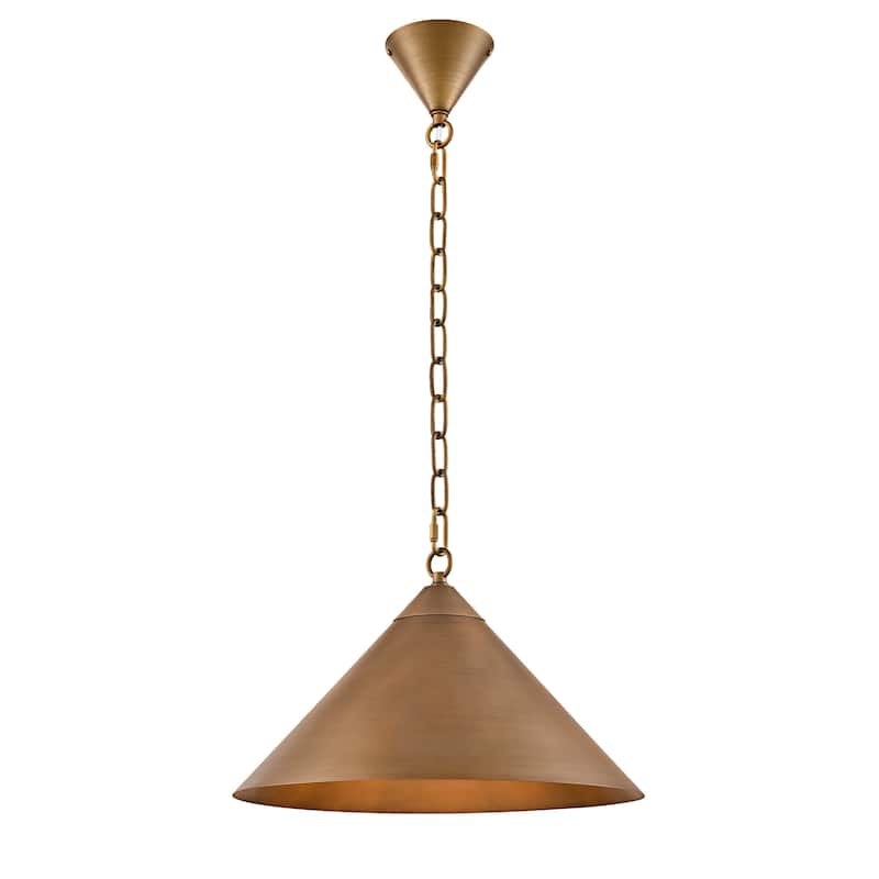 1-Light Gold Cone Pendant Light 15.8inch Metal Hanging Lighting - 1Pack/15.8inch