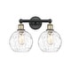 preview thumbnail 22 of 28, Innovations Lighting Athens Water Glass - 2 Light 17" Bath Vanity Light Clear/Black Antique Brass
