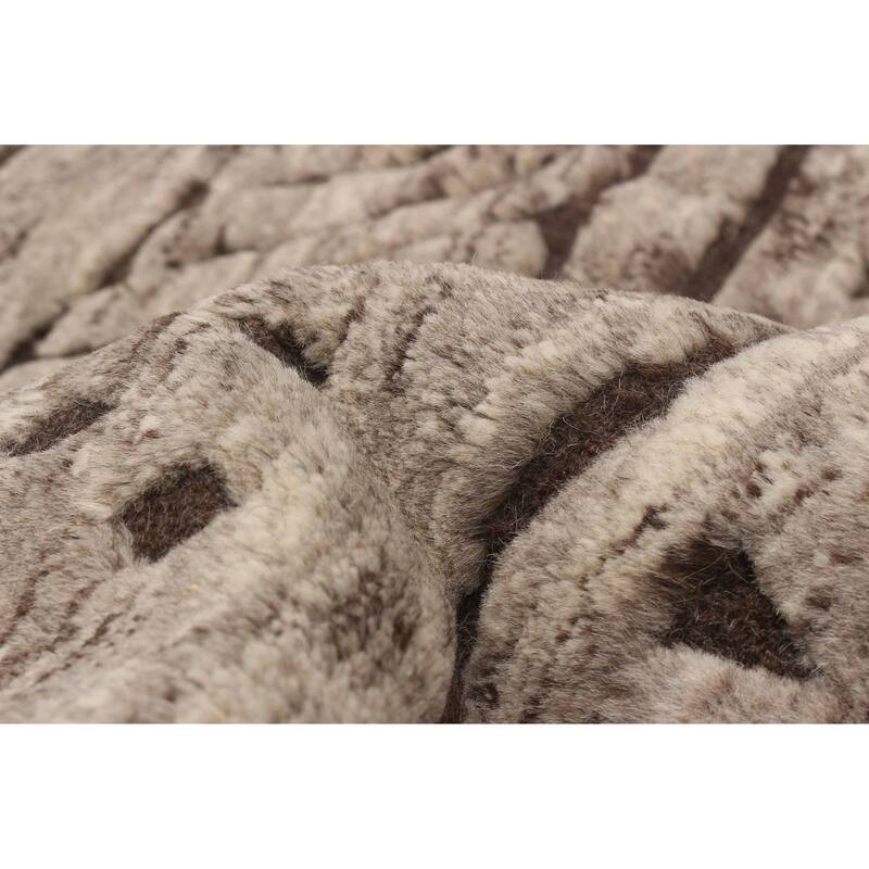 ECARPETGALLERY Hand-knotted Tangier Grey Wool Rug - 8'4 x 11'3