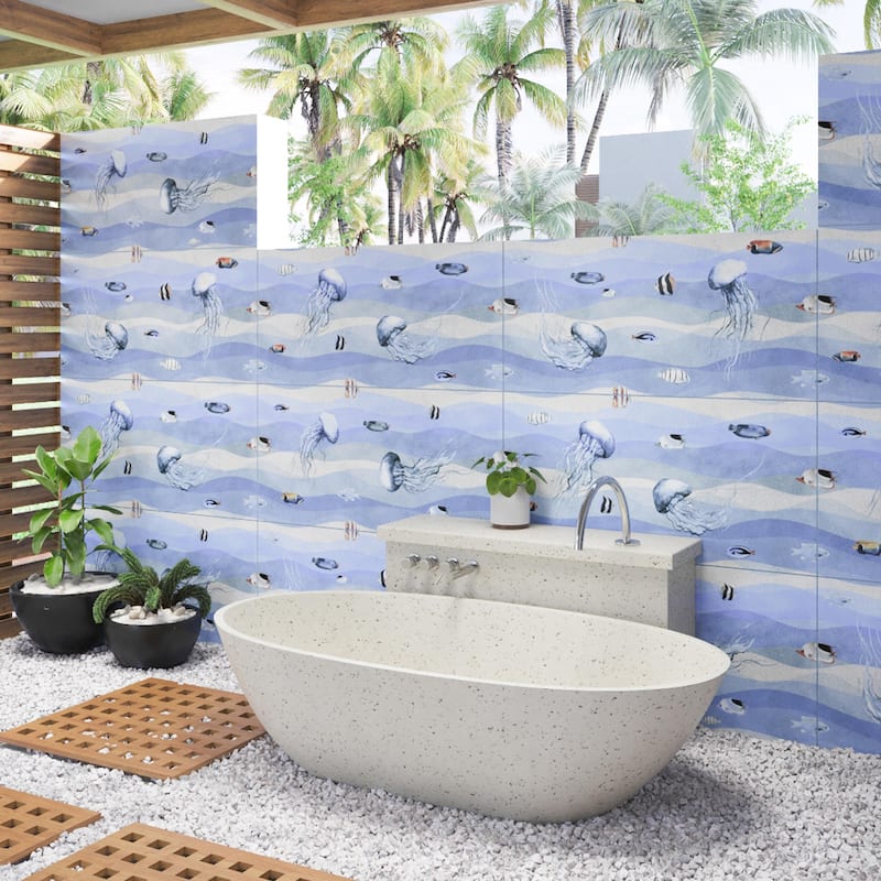 Merola Tile Dreamscape Pacific 23-5/8" x 47-1/4" Porcelain Floor and Wall Tile - Pallet(8 Tiles)