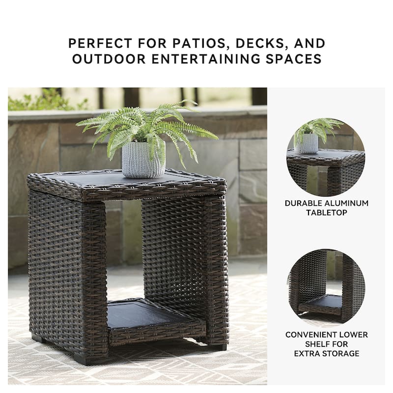 Signature Design by Ashley Grasson Lane Brown Square End Table