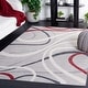 preview thumbnail 4 of 59, SAFAVIEH Odyssey Pirkko Mid-Century Modern Rug 4' x 6' - Grey/Red Ivory - Rectangle