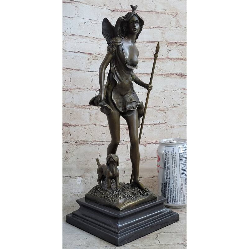 14 Inches Tall Hot Cast Bronze Statue Of Diana The Huntress Artemis Goddess Sculpture