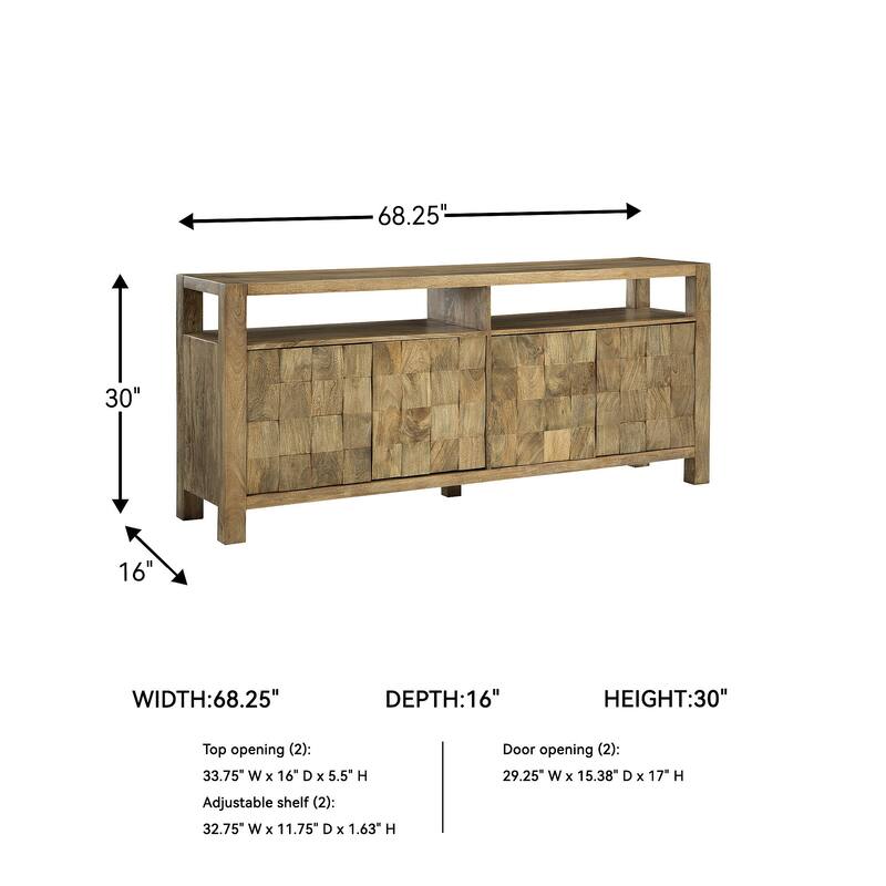 Signature Design by Ashley Hudwick Natural Brown Accent Cabinet - 68"W x 16"D x 30"H