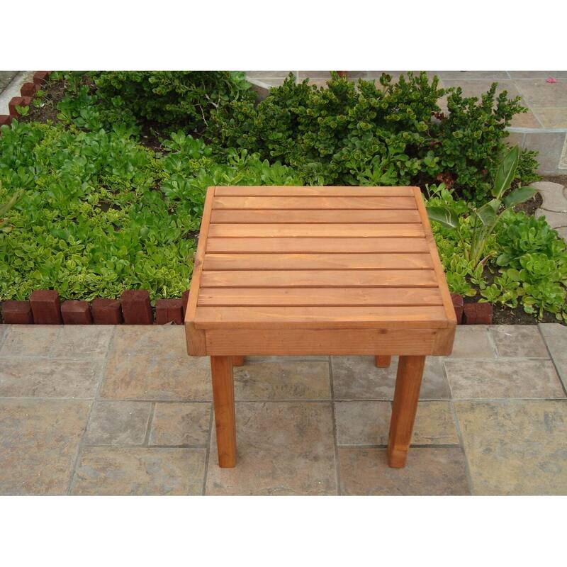 Beach Side Table - Outdoor Patio Table - Clear Accent Table - 18"H x 20"W x 20"L - 18