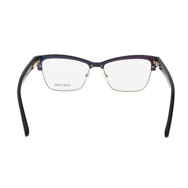 Shop Tom Ford Ft5364 005 Shiny Black And Gold Cateye Optical