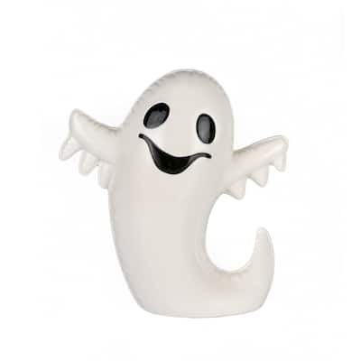 National Tree Company Halloween Tabletop Decoration, White, Happy Ghost, 9 Inches - 9 in