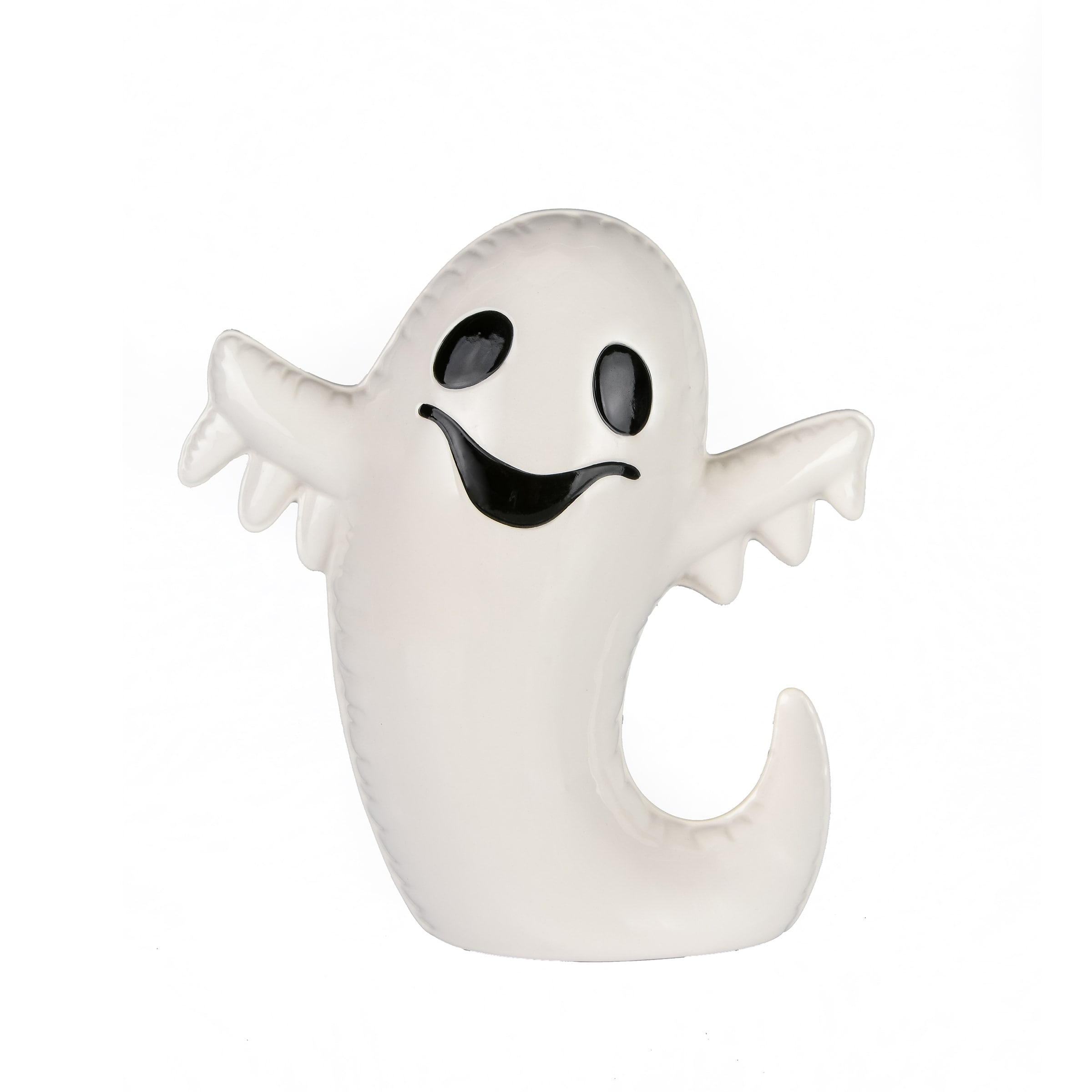 National Tree Company Halloween Tabletop Decoration, White, Happy Ghost, 9 Inches - 9 in