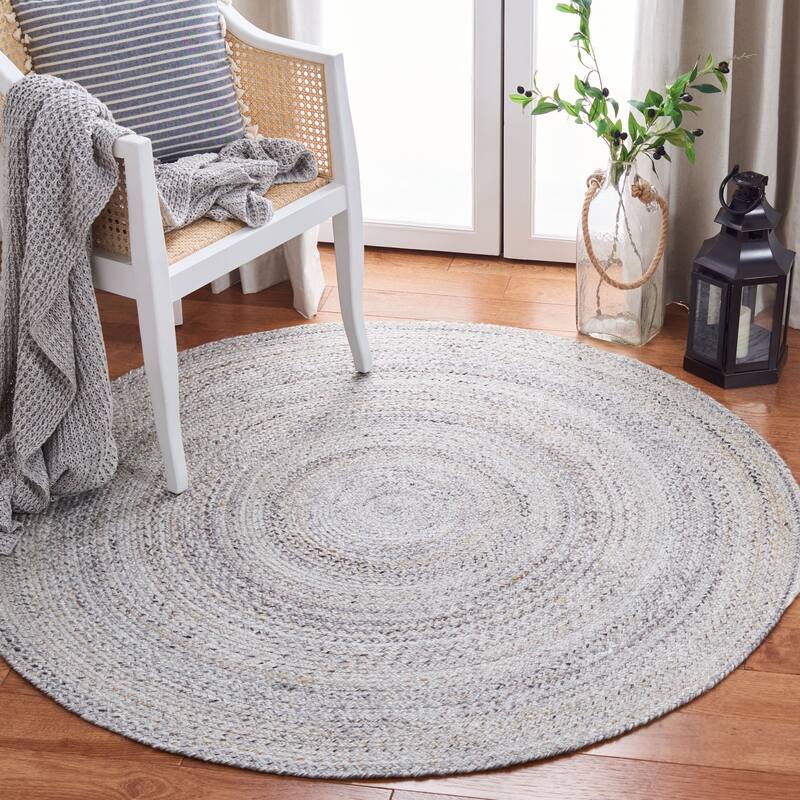 SAFAVIEH Braided Bjarnrin Flatweave Rug - 3' Round - Grey