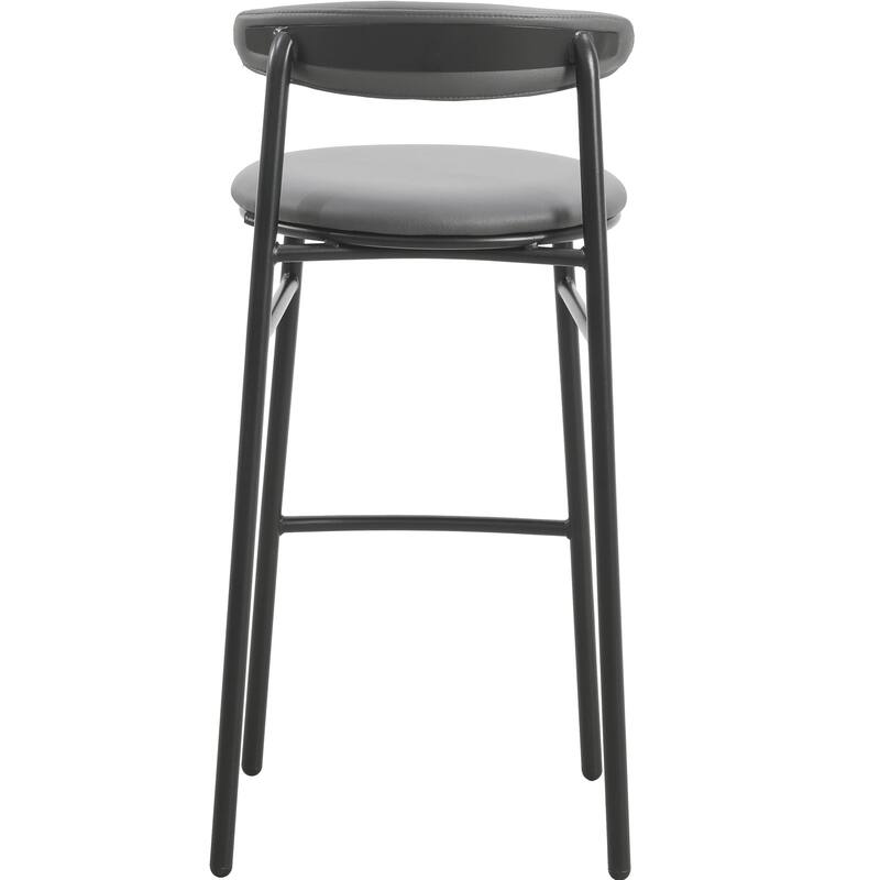 Upholstered Leather Bar Stool Accent Kitchen Chair Lume Collection Set of 2