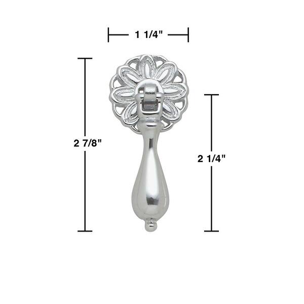 Shop 6 Cabinet Pulls Chrome Daisy Teardrop 2 3 4 Free Shipping