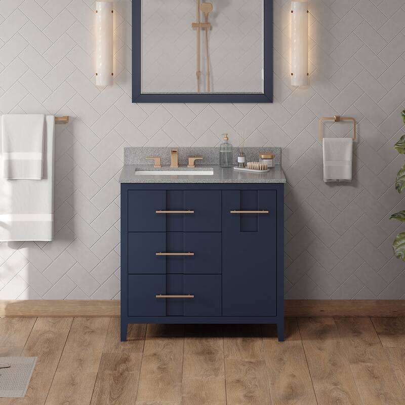 Jeffrey Alexander VKITKAT36R-MARBLE Katara 36" Free Standing Vanity