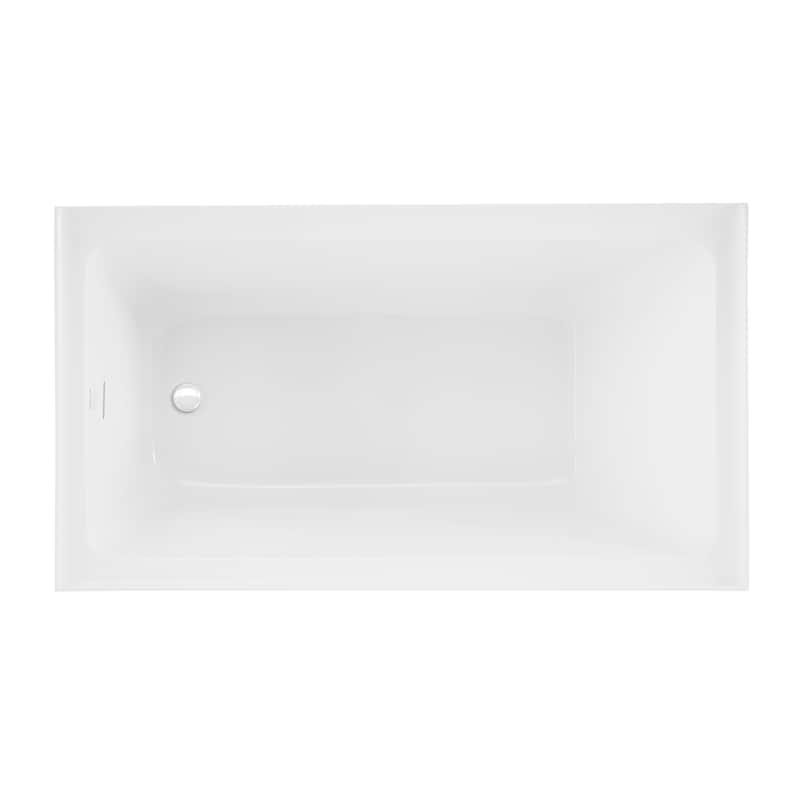 Voltaire 54 X 30 Skirted Left Drain Soaking Apron Bathtub In Glossy White With Integrated Overflow, Drain Included