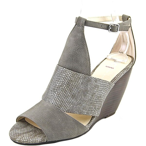 BC Footwear Glow Women Open Toe Synthetic Gray Wedge Sandal
